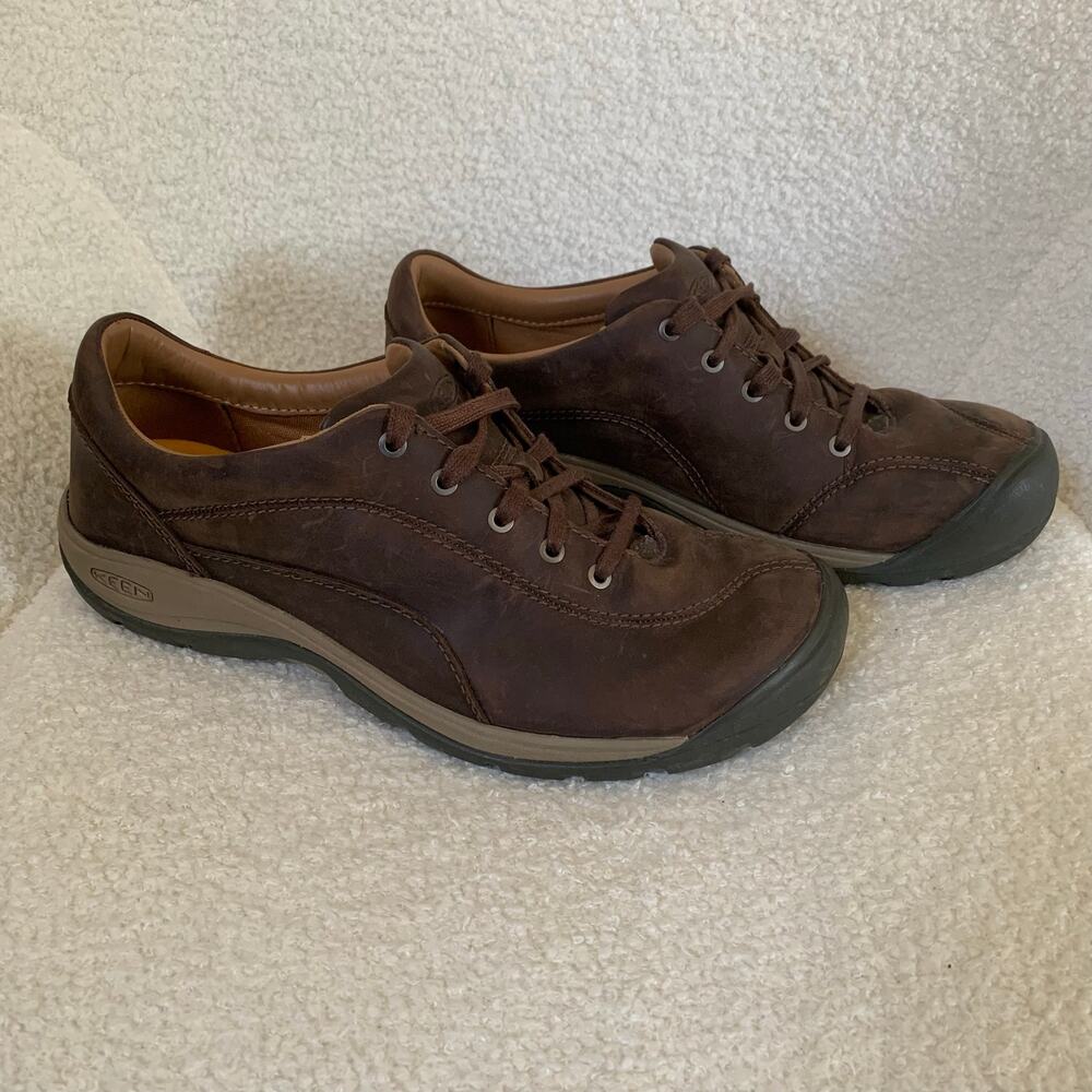 Keen Presidio II Dark Earth Brown Womens Size 10.5 Leather Lace Up Walking Shoes